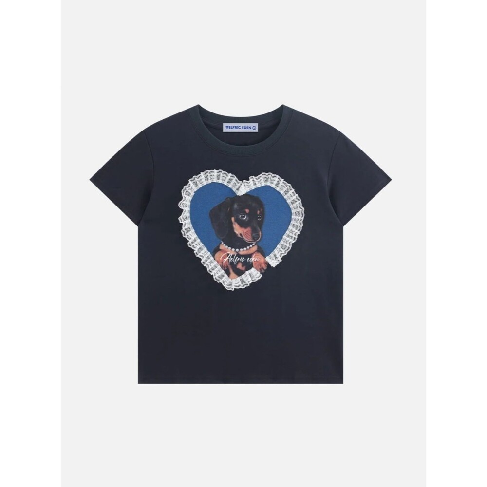 AELFRIC EDEN LACE DOG TEE NWT SIZE L